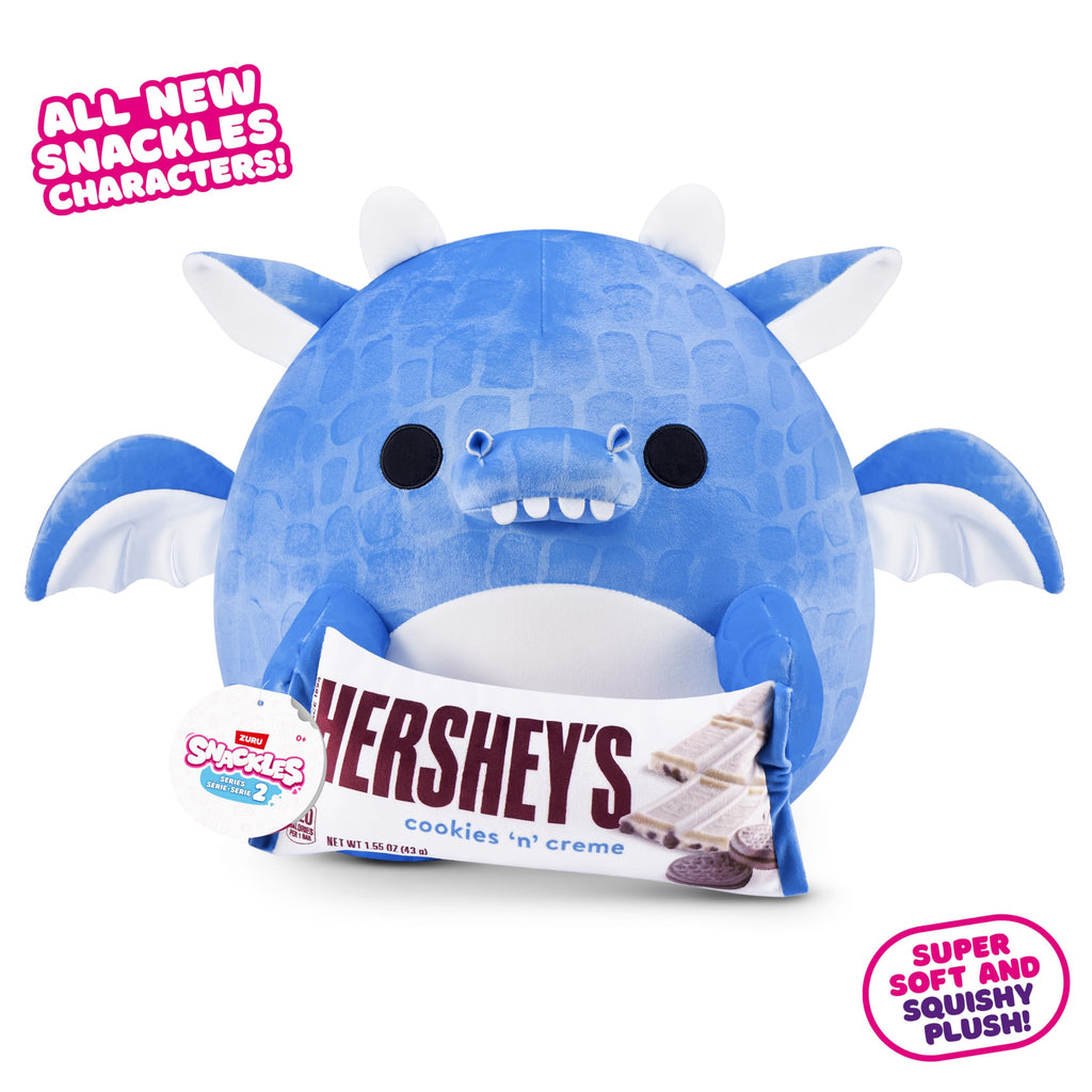 Snackles Series 2 8-Inch Dragon Plush with Hershey Cookie n Cream Snack Accessory