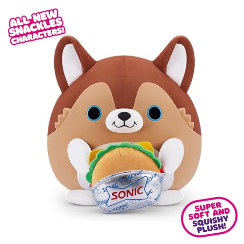 Snackles Series 2 Lucas the Puppy 14-Inch Super Soft Plush with Licensed Snack Accessory by ZURU