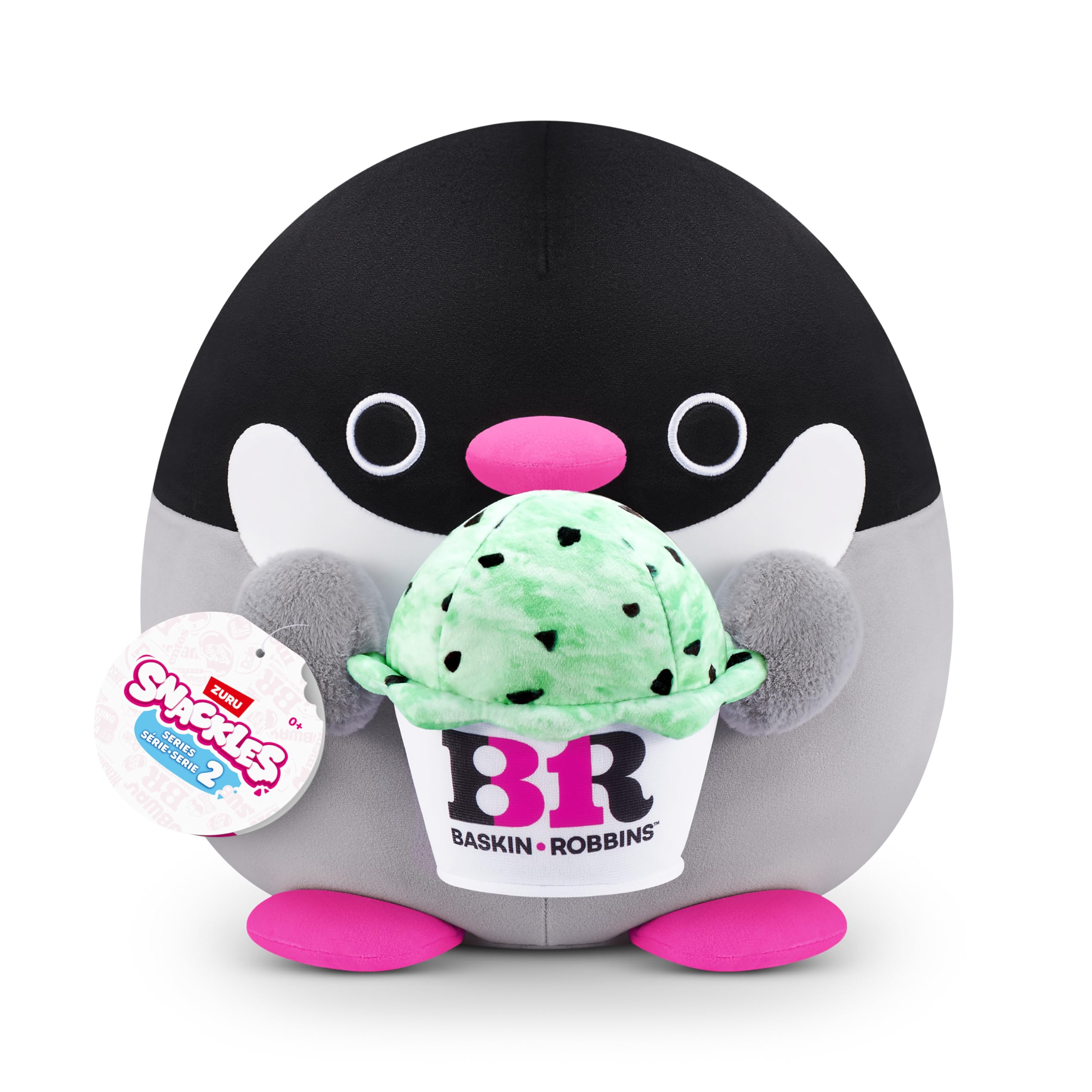 Snackles Series 2 Penguin & Baskin-Robbin 8 Inch Plush – Ultra Soft Collectible Squishy Plush Toy
