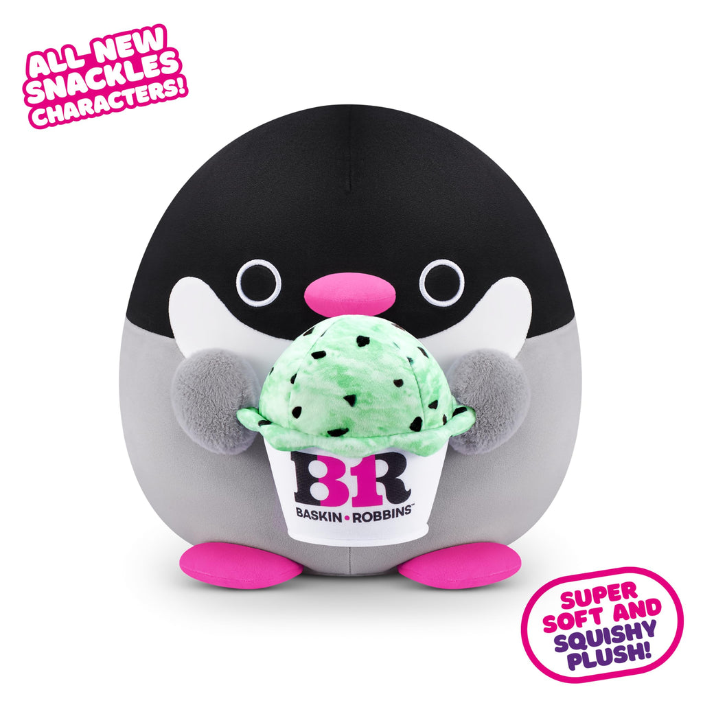Snackles Series 2 Penguin & Baskin-Robbins 14-Inch Plush by ZURU – Ultra Soft Collectible Stuffed Animal