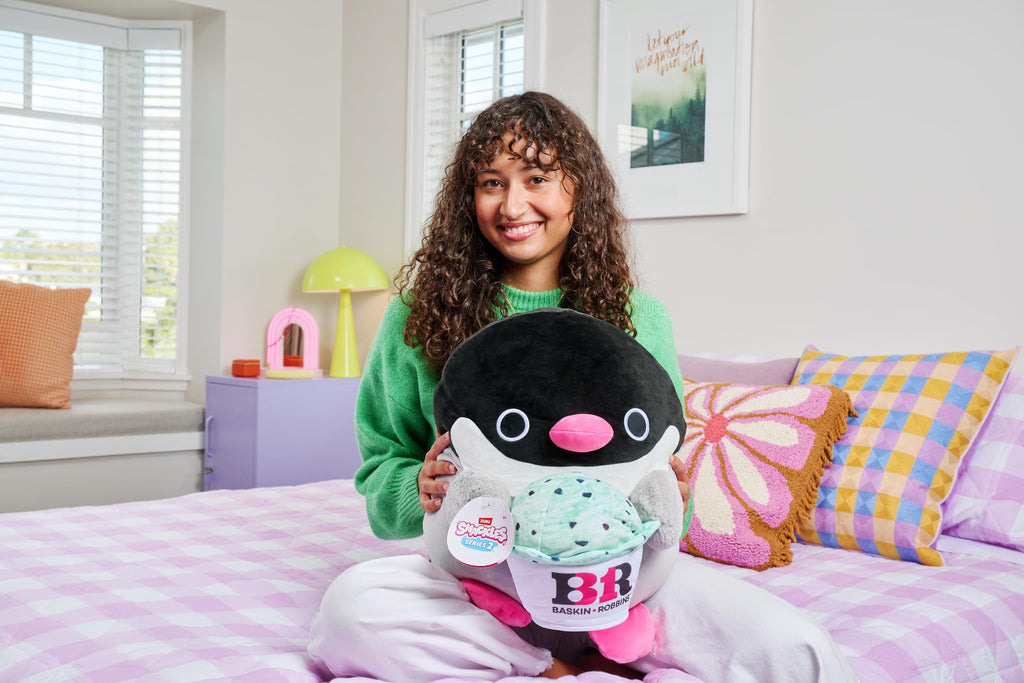 Snackles Series 2 Penguin & Baskin-Robbins 14-Inch Plush by ZURU – Ultra Soft Collectible Stuffed Animal