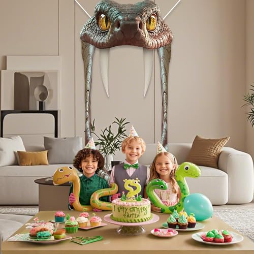 Snake Birthday Door Banner – LUUFILx Green Polyester Party Decoration, 91x43 Inches