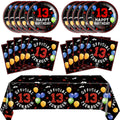 SNIMICS 41PCS 13th Birthday Party Decorations Kit - Red & Black Theme with Plates, Napkins, Tablecloth for Boys & Girls