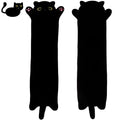 SNOWOLF Black Cat Plush Pillow - 50cm Soft Stuffed Cat Toy, Machine Washable Body Pillow