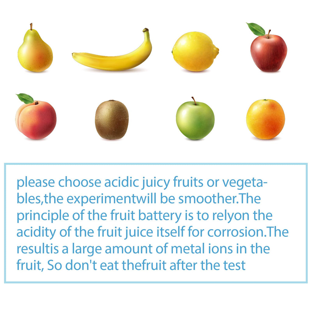 Sntieecr Fruit Battery Science Experiment Kit – DIY STEM Lab with Clock, LEDs, Motor & Buzzer
