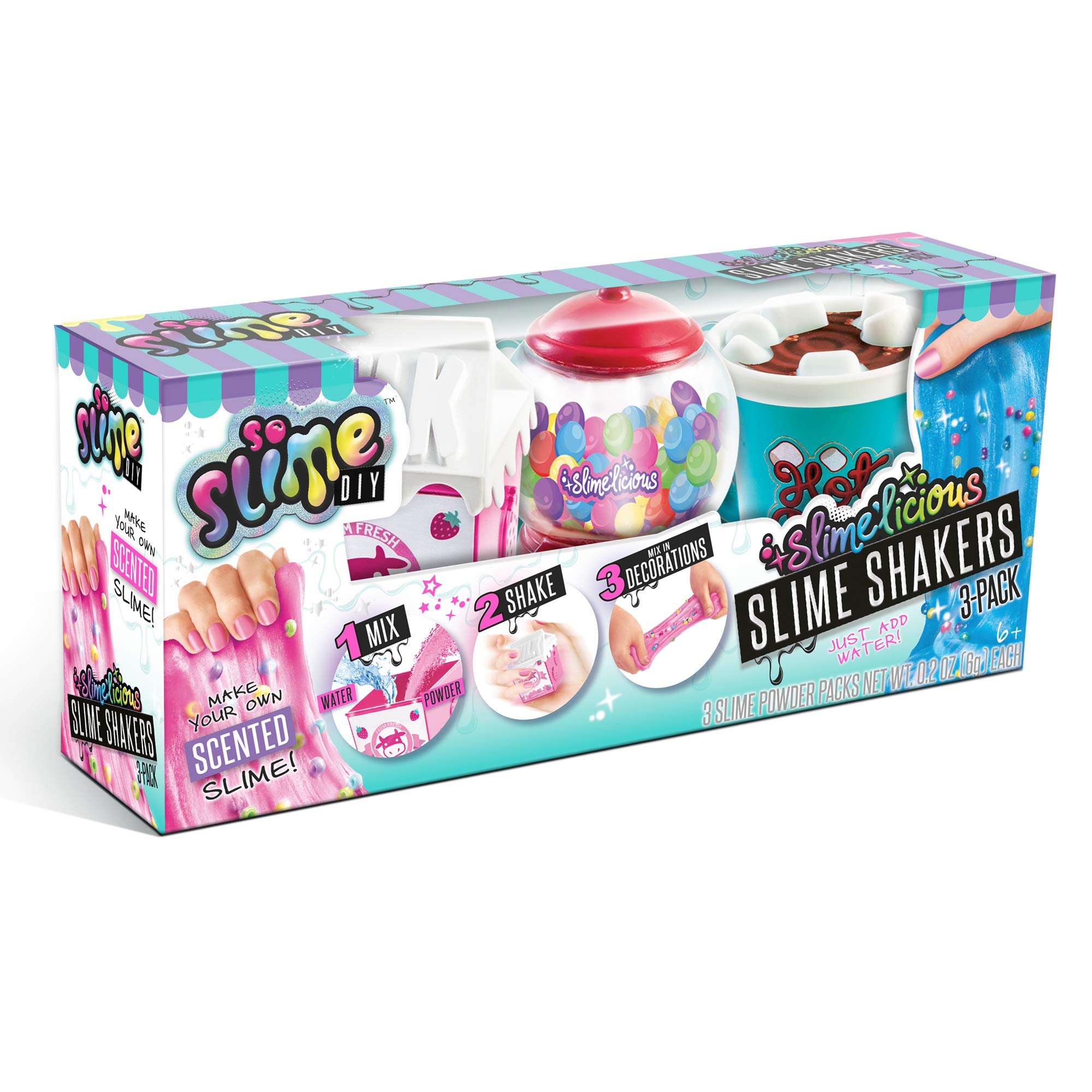 So Slime DIY Slime'licious 3-Pack: Scented Slime Kits – Bubble Gum, Hot Cocoa, Strawberry Milk