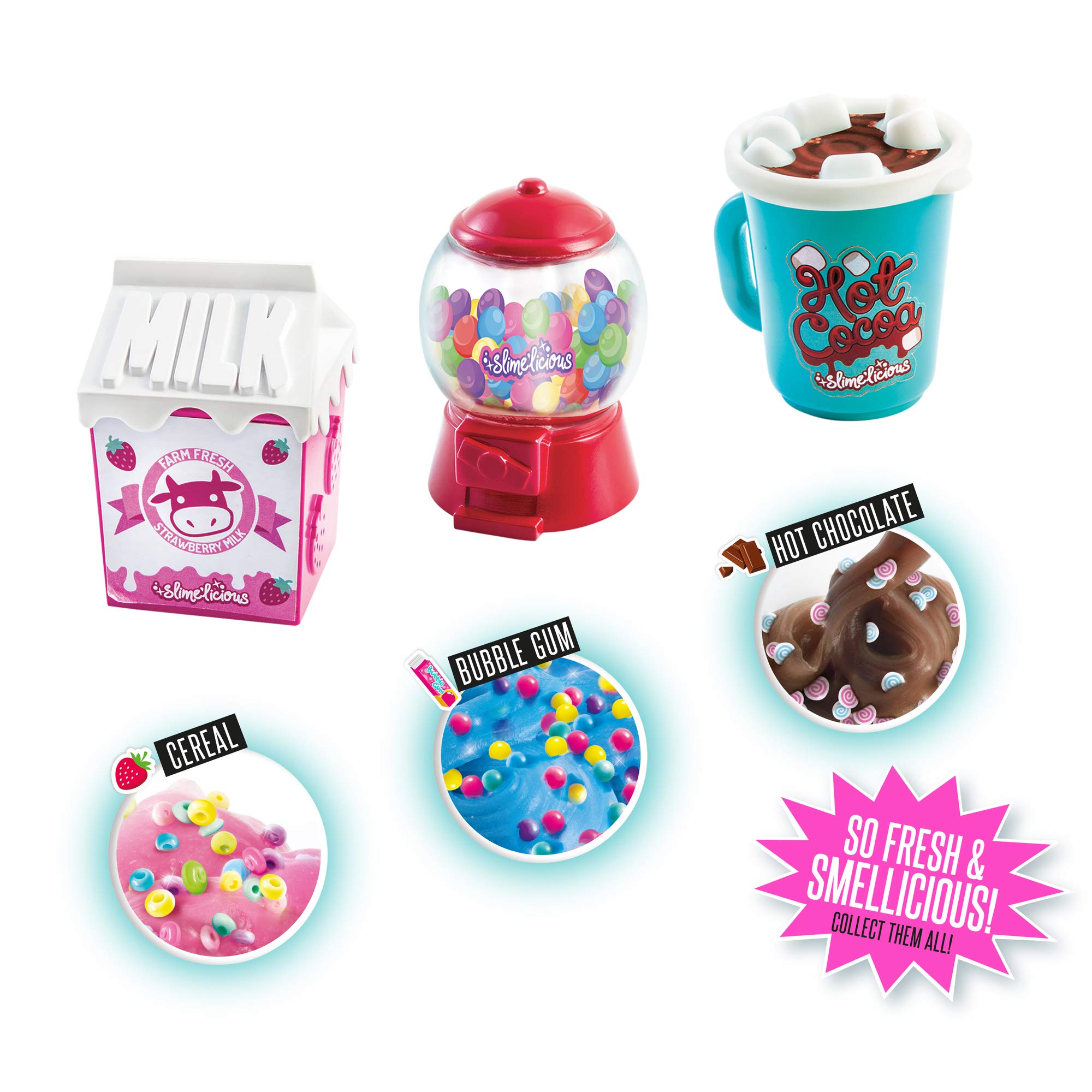 So Slime DIY Slime'licious 3-Pack: Scented Slime Kits – Bubble Gum, Hot Cocoa, Strawberry Milk