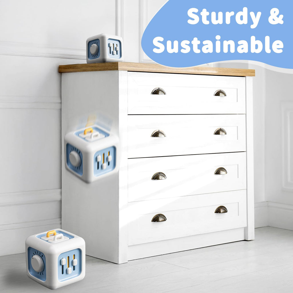 SOCBTNSO Busy Cube Toy – 6-in-1 Montessori Activity Cube for 1-Year-Olds, Travel-Friendly Fine Motor Skills Toy