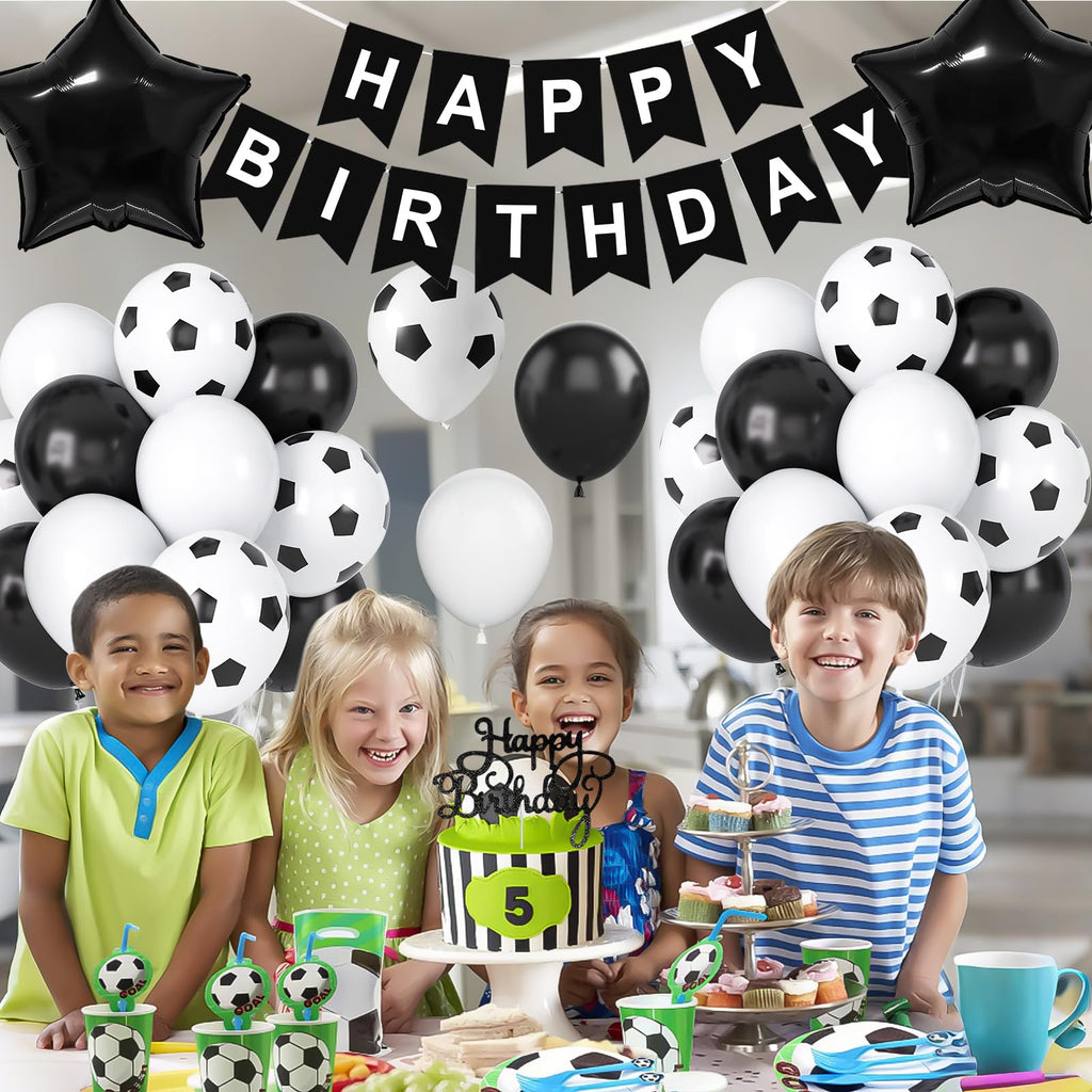 Soccer Birthday Party Decorations – 54-Piece Set with Balloons, Banner & Cake Topper