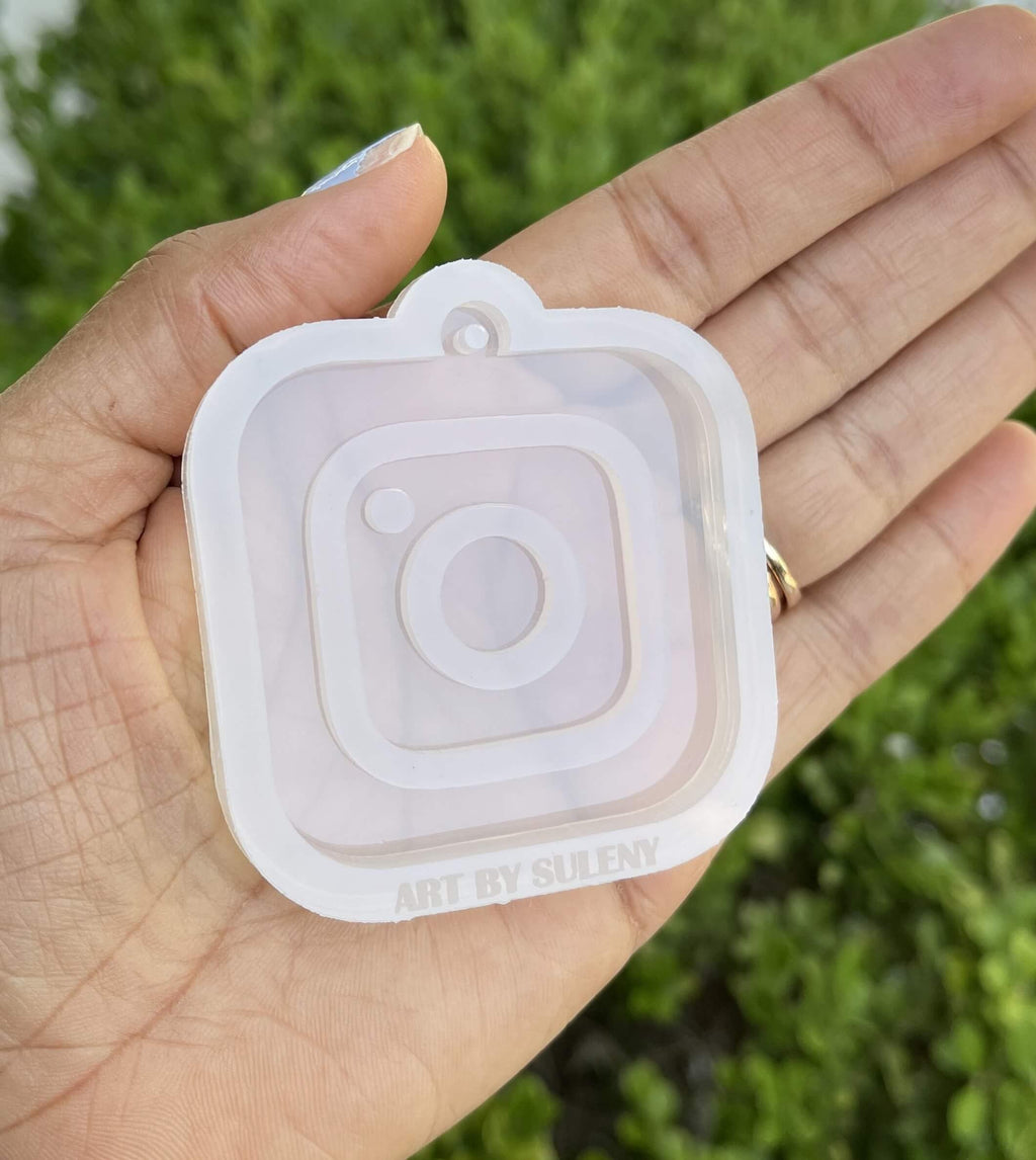 Social Media Logo Resin Mold – Silicone Keychain Mold for Instagram, TikTok, Facebook, WhatsApp, YouTube