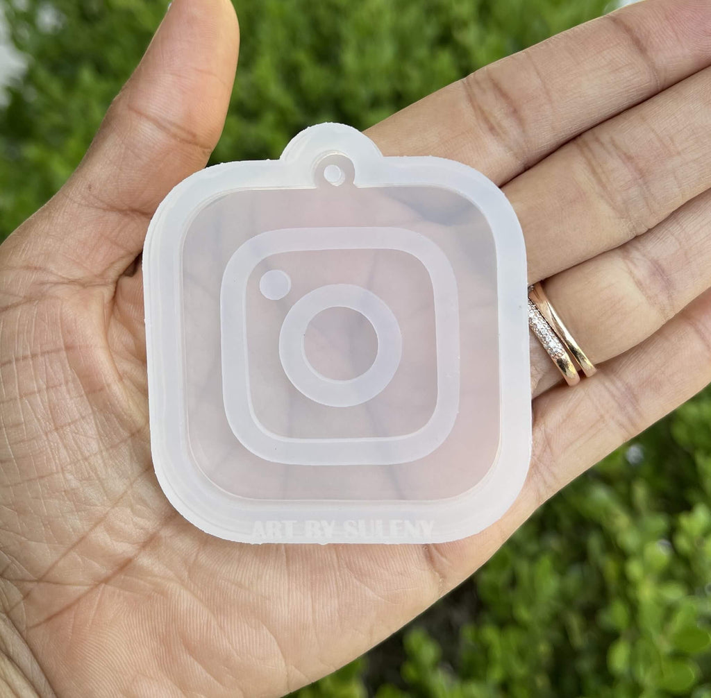 Social Media Logo Resin Mold – Silicone Keychain Mold for Instagram, TikTok, Facebook, WhatsApp, YouTube