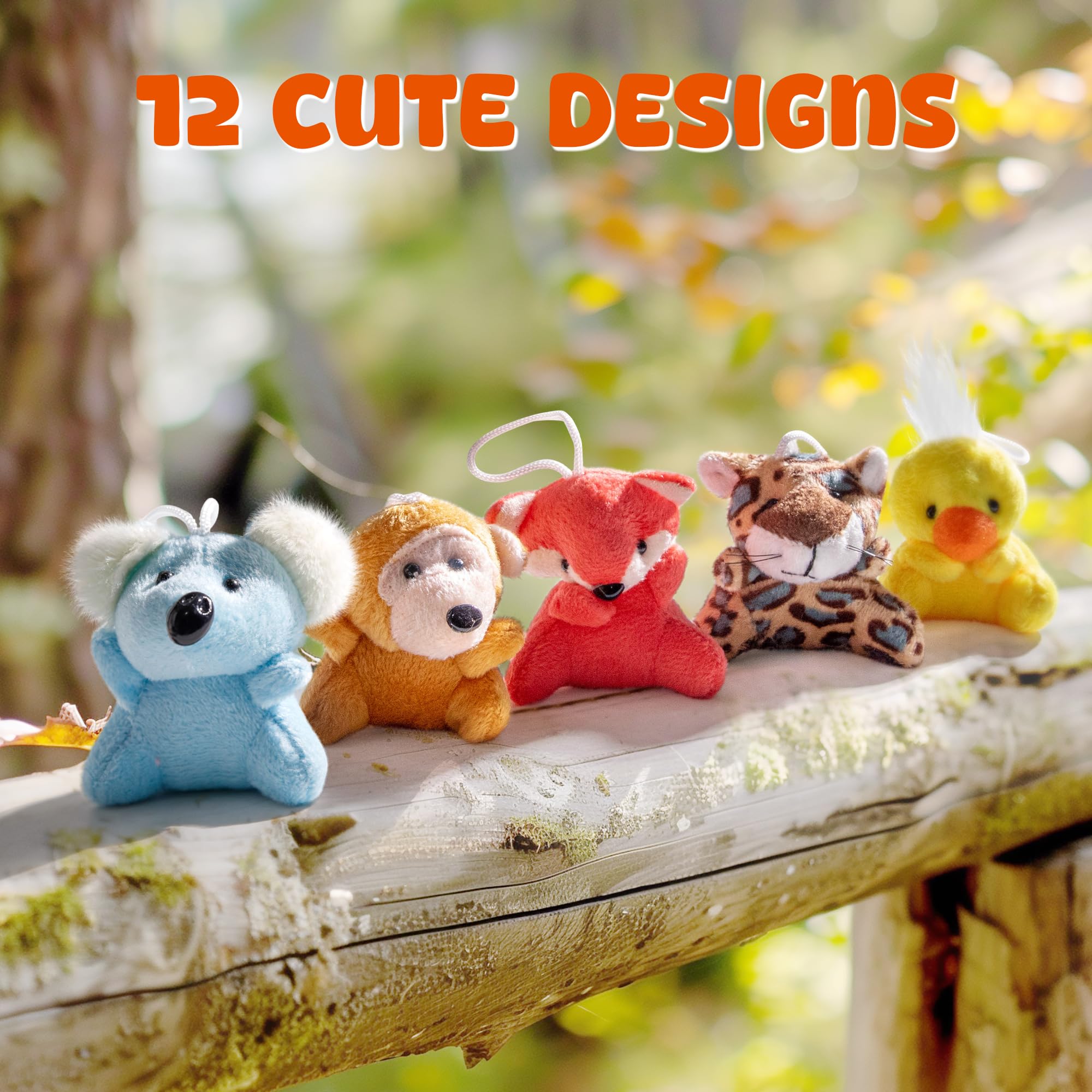 Sofier 12-Pack Mini Stuffed Animals: Bulk Plush Party Favors for Treasure Boxes, Claw Machines, and Classroom Prizes