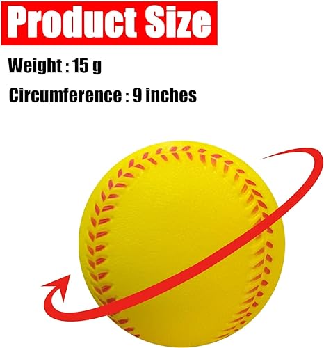 Soft Foam Baseballs (6-Pack) - Safe Training Balls for Kids Ages 3-10, Indoor/Outdoor Play - White