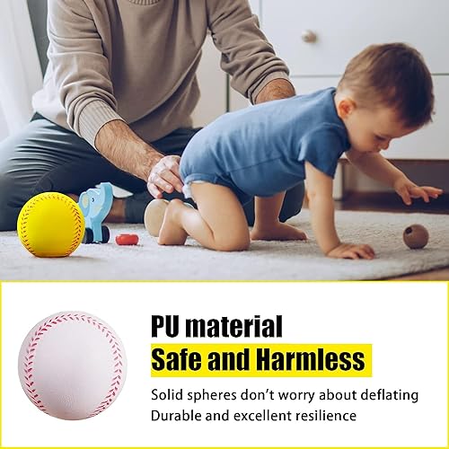 Soft Foam Baseballs (6-Pack) - Safe Training Balls for Kids Ages 3-10, Indoor/Outdoor Play - White