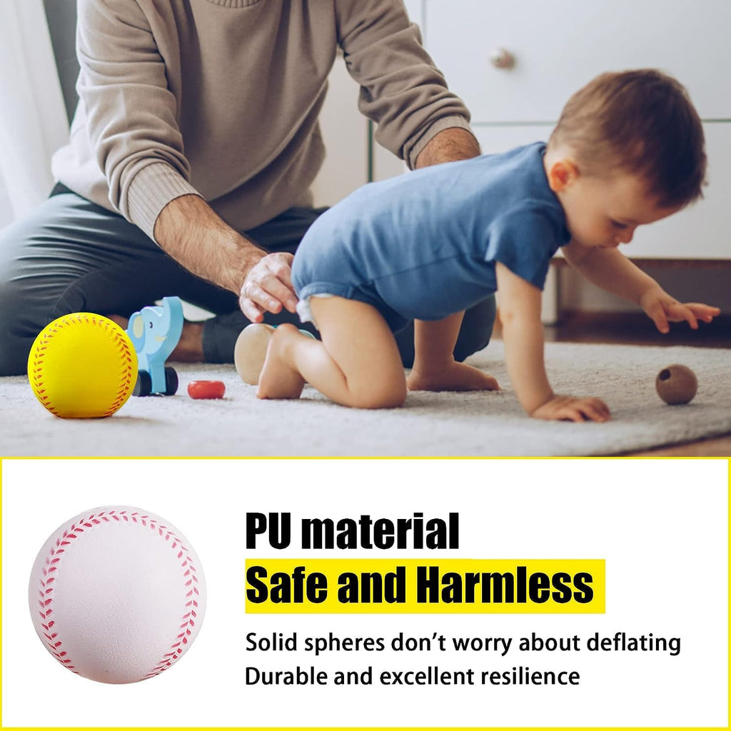 Soft Foam Baseballs (6-Pack) - Safe Training Balls for Kids Ages 3-10, Indoor/Outdoor Play - White