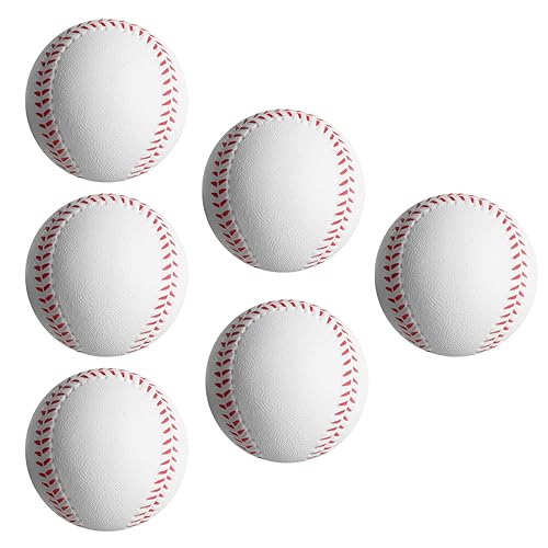 Soft Foam Baseballs (6-Pack) - Safe Training Balls for Kids Ages 3-10, Indoor/Outdoor Play - White