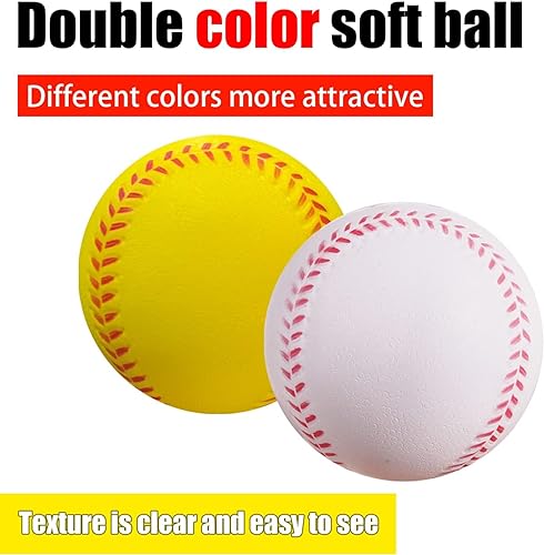 Soft Foam Baseballs (6-Pack) - Safe Training Balls for Kids Ages 3-10, Indoor/Outdoor Play - White