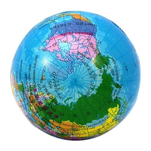 Sohapy 2.48-Inch Mini Squeezable Globe Stress Balls - 12 Pack Soft PU Earth Pattern Tension Relivers for Parties and Goody Bags