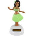 Solar Hula Girl Decoration – Dancing Dashboard Hula Doll for Office or Home (Green, 4-Inch)