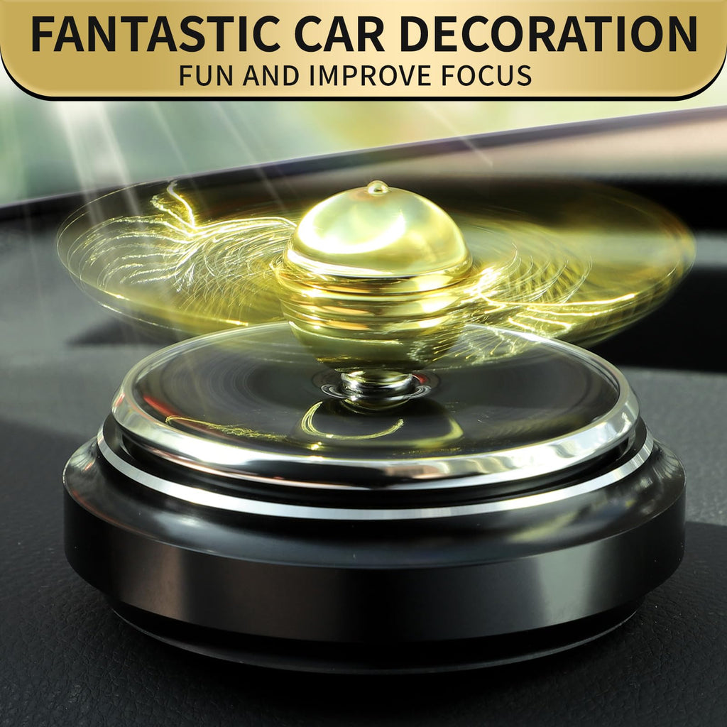 Solar-Powered Fidget Spinner – Gold Orb Desk Toy with Solar Panel for Science Learning and Stress Relief