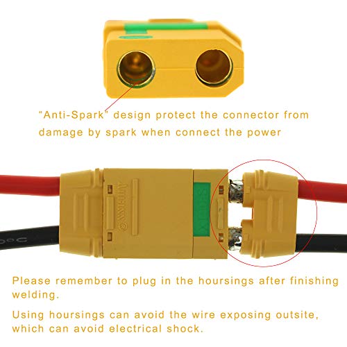 SoloGood Amass XT90-S Anti-Spark Connectors (5 Pairs) for RC Battery, ESC, and Charger Leads