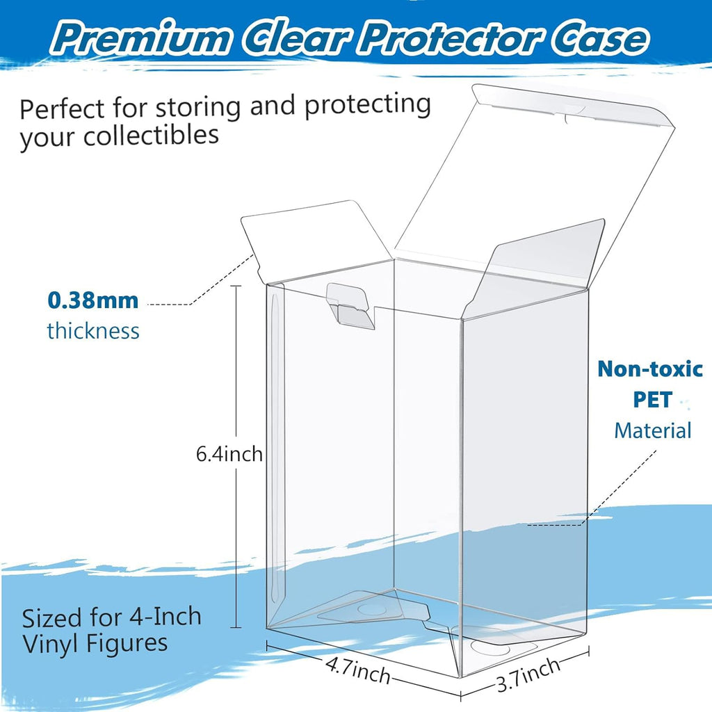 Sooez 24-Pack Clear Protector Cases for 4-Inch Funko Pop Figures with Locking Tabs
