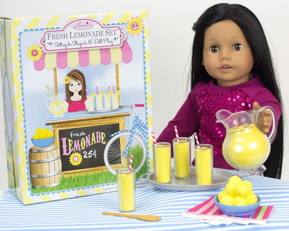 Sophia's 18-Inch Doll Lemonade Stand Set – 12-Piece Pretend Play Set with Pitcher, Cups & Serving Tray