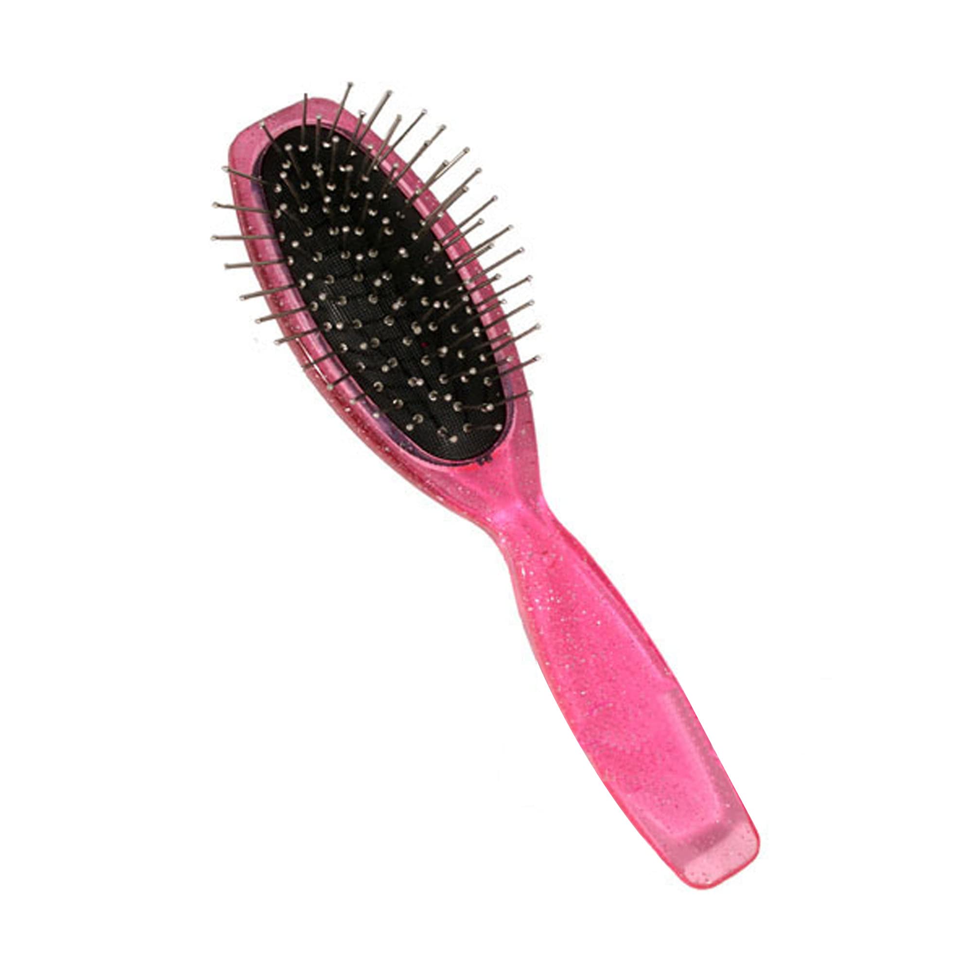 Sophia's 18-Inch Glittery Hot Pink Doll Hairbrush – Child-Sized with Curved Handle for Synthetic Hair