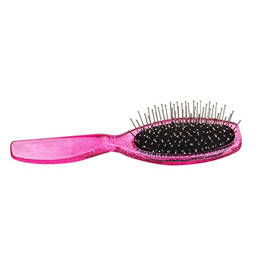 Sophia's 18-Inch Glittery Hot Pink Doll Hairbrush – Child-Sized with Curved Handle for Synthetic Hair