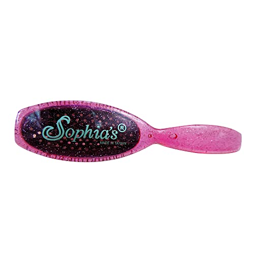 Sophia's 18-Inch Glittery Hot Pink Doll Hairbrush – Child-Sized with Curved Handle for Synthetic Hair