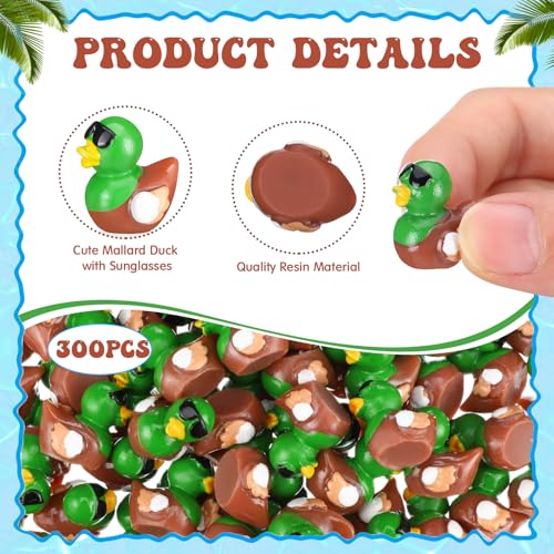 Sotiff 100 Mini Resin Mallard Ducks Bulk - Tiny Duck Figurines for Garden, Aquarium, Cake Toppers