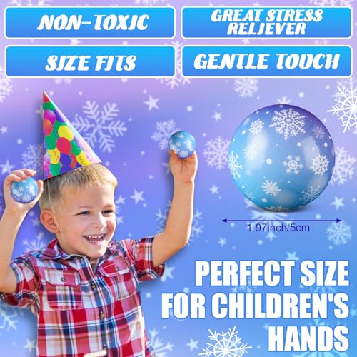 Soulchen 12 Pack Snowflake Stress Balls – 1.97" Soft Fidget Toys for Kids, Party Favors & Goodie Bag Stuffers
