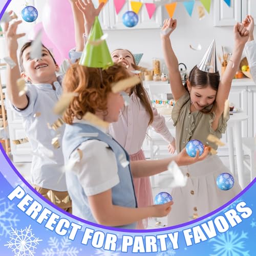 Soulchen 12 Pack Snowflake Stress Balls – 1.97" Soft Fidget Toys for Kids, Party Favors & Goodie Bag Stuffers