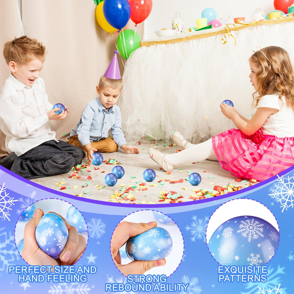 Soulchen 12 Pack Snowflake Stress Balls – 1.97" Soft Fidget Toys for Kids, Party Favors & Goodie Bag Stuffers