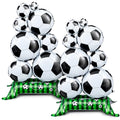 Soulchen 2 Pack 5 ft Self Standing Soccer Foil Balloons for Sports Party Decor