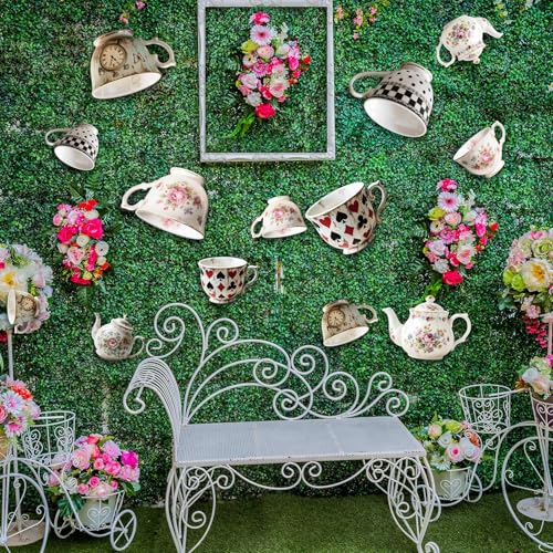 Soulchen 20-Piece Wonderland Teapot Hanging Decoration Set for Tea Party, Birthday, Baby Shower