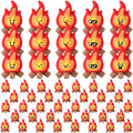 Soulchen 25-Pack Mini Flame Figurines – PVC Fire Decor with 5 Expressive Styles, 1.4×1.2 Inches Each, for Cake Toppers, Micro Landscapes, Party Favors & Holiday Scenes