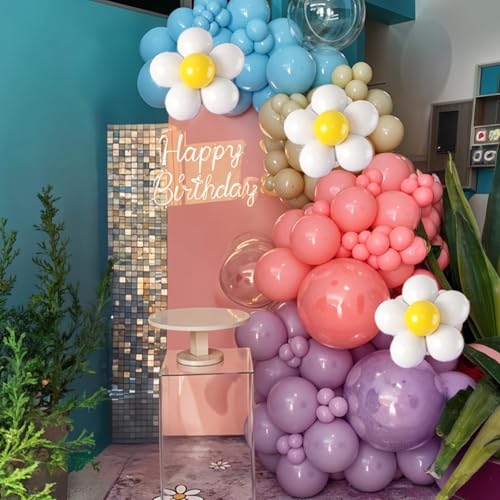 Sowide Blue Balloon Garland Arch Kit - 102 Pastel Balloons with Dog Bone Foil for Party Decor