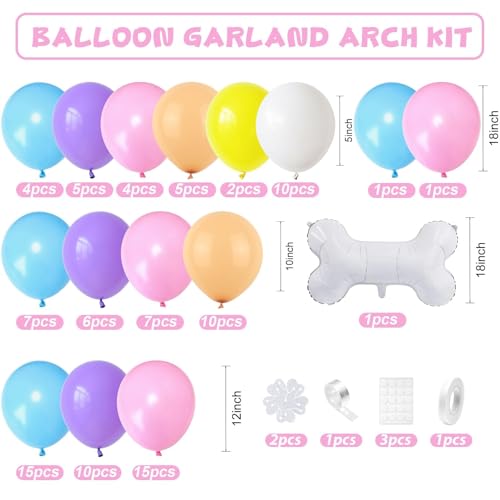 Sowide Blue Balloon Garland Arch Kit - 102 Pastel Balloons with Dog Bone Foil for Party Decor