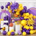 Sowide Purple and Yellow Balloon Arch Kit – 100 Balloons for Basketball Sport Themes