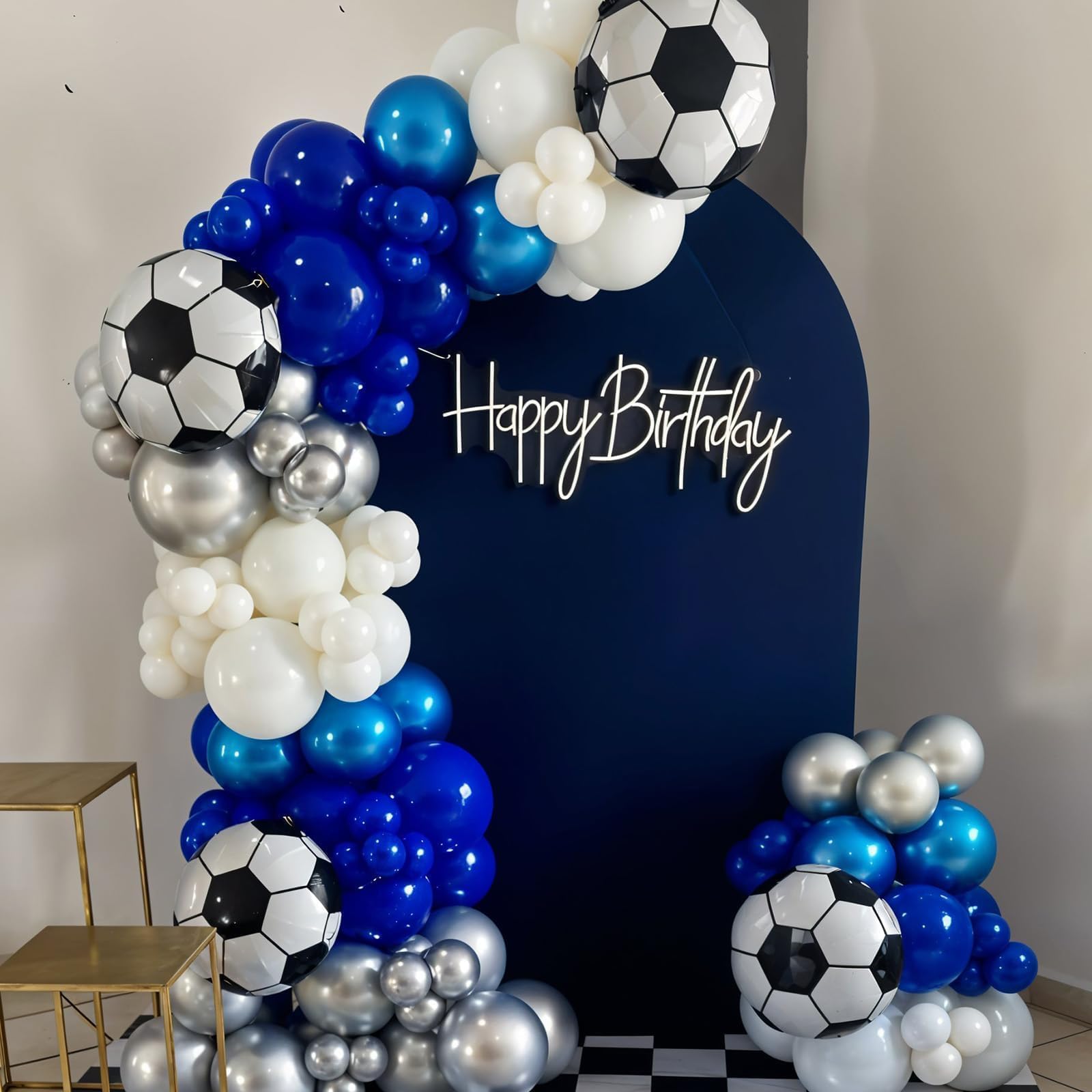 Sowide Soccer Balloon Arch Kit: 102 Balloons & 8 Foil Footballs for Sport Themed Parties