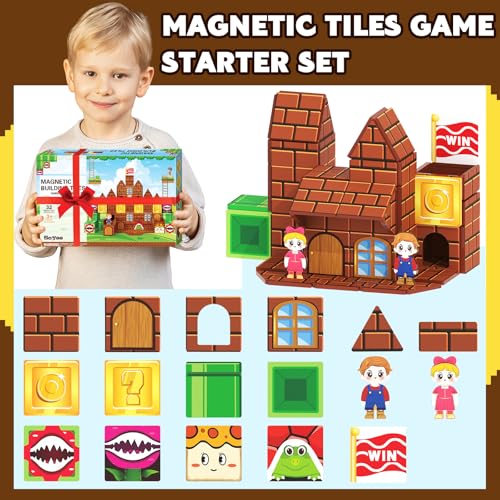 Soyee Magnetic Tiles Building Blocks Set for Kids Ages 3+ - Includes Figures and Themed Pieces for Creative Play