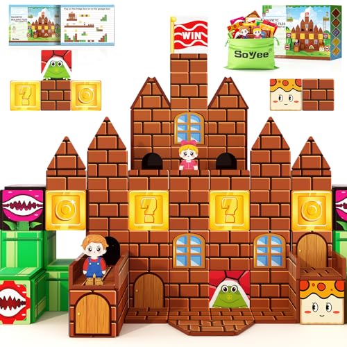 Soyee Magnetic Tiles Building Blocks Set for Kids Ages 3+ - Includes Figures and Themed Pieces for Creative Play