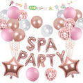 Spa Party Balloon Garland Banner Set - 39 Rose Gold & Pink Foil Confetti Balloons for Birthdays, Sleepovers, and Bridal Showers