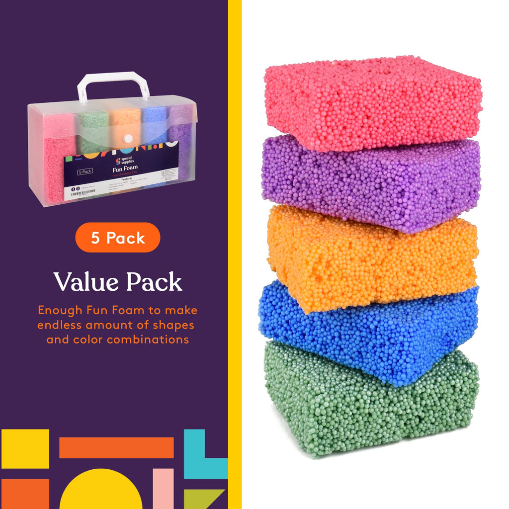 Special Supplies Fun Foam Modeling Beads Kit – 5-Pack of Non-Toxic Clay for Kids
