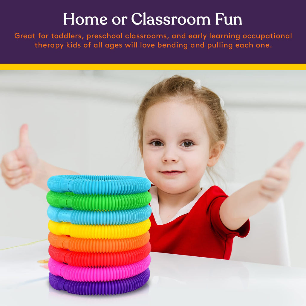Special Supplies Pull and Stretch Tubes - 16 Pack of BPA-Free Sensory Toys for Kids