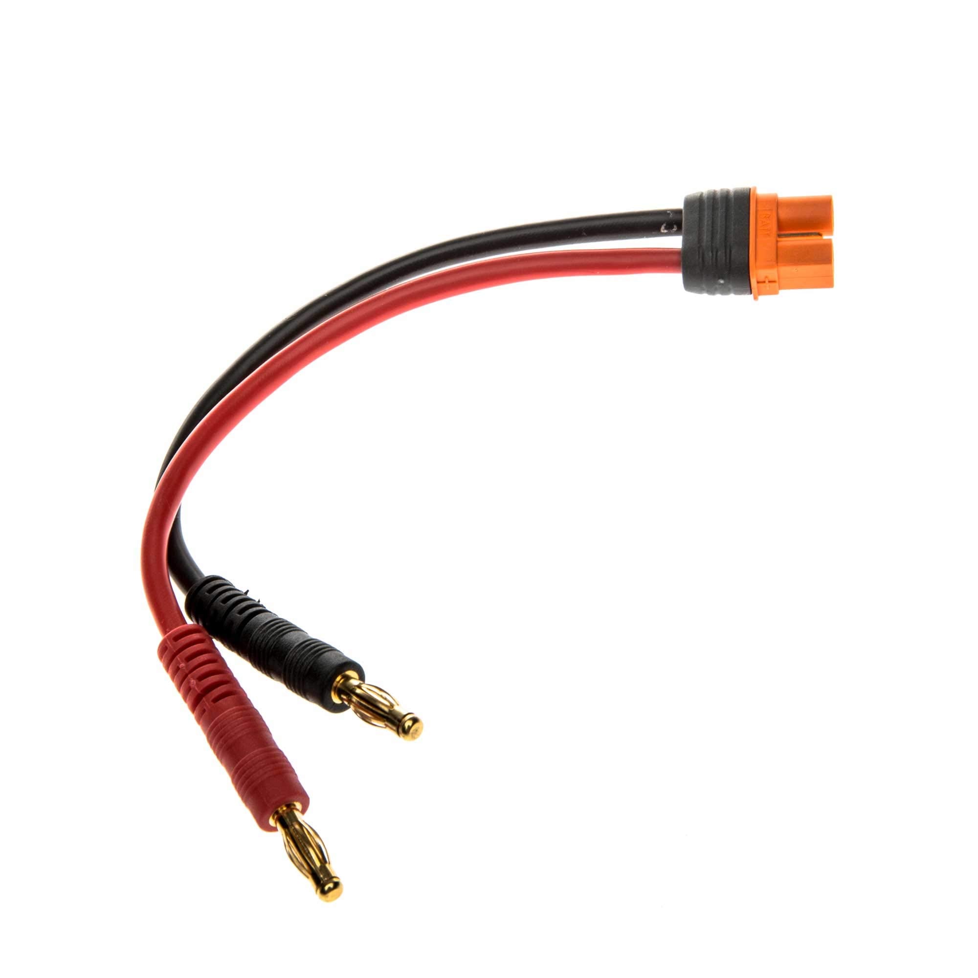 Spektrum IC3 to 4mm Male Bullet Adapter, 6" 13 AWG Wires (SPMXCA315)