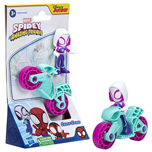 Spidey and His Amazing Friends Ghost Spider Figure with Motorcycle – Hasbro F7262