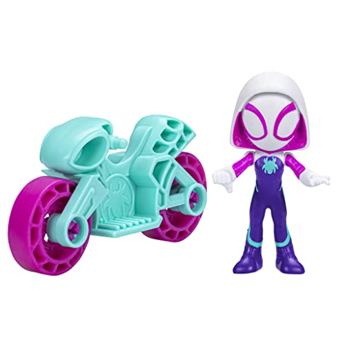 Spidey and His Amazing Friends Ghost Spider Figure with Motorcycle – Hasbro F7262
