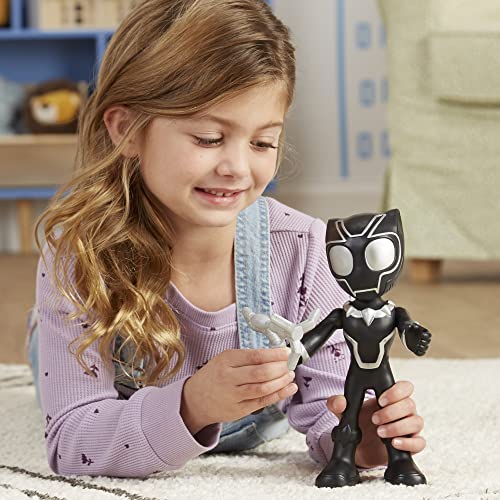 Spidey and His Amazing Friends Supersized Black Panther Action Figure (9 Inches) - Poseable with Claw Shield - Marvel Preschool Toy for Ages 3+